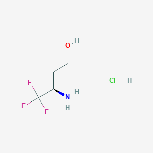 molecular formula C4H9ClF3NO B7942848 (3R)-3-Amino-4,4,4-trifluorobutan-1-ol hydrochloride 