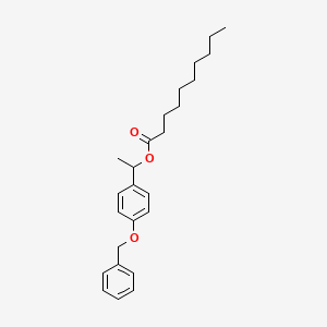 molecular formula C25H34O3 B7942977 1-[4-(Benzyloxy)phenyl]ethyl decanoate 