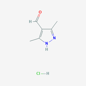 molecular formula C6H9ClN2O B7943080 3,5-Dimethyl-1H-pyrazole-4-carbaldehyde hydrochloride 