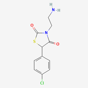 molecular formula C11H11ClN2O2S B7943110 3-(2-Aminoethyl)-5-(4-chlorophenyl)thiazolidine-2,4-dione 