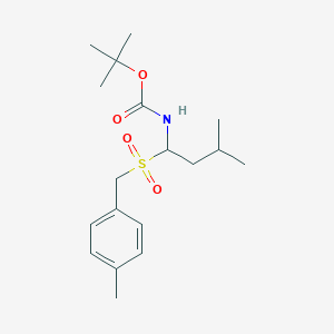 molecular formula C18H29NO4S B7943115 tert-butyl N-[3-methyl-1-[(4-methylphenyl)methylsulfonyl]butyl]carbamate 