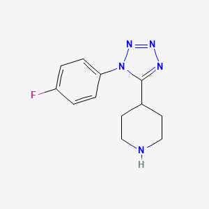molecular formula C12H14FN5 B7943138 4-[1-(4-Fluorophenyl)tetrazol-5-yl]piperidine 