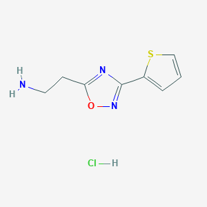 molecular formula C8H10ClN3OS B7943385 2-(3-(Thiophen-2-yl)-1,2,4-oxadiazol-5-yl)ethanamine hydrochloride 