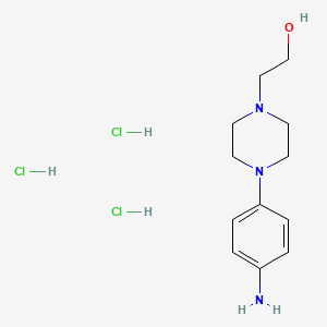 molecular formula C12H22Cl3N3O B7943409 2-(4-(4-Aminophenyl)piperazin-1-yl)ethanol trihydrochloride 