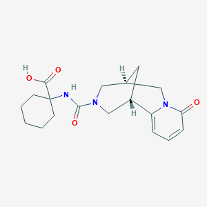 molecular formula C19H25N3O4 B7943466 1-((1R,5R)-8-oxo-2,3,4,5,6,8-hexahydro-1H-1,5-methanopyrido[1,2-a][1,5]diazocine-3-carboxamido)cyclohexanecarboxylic acid 