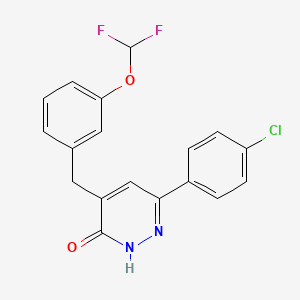 molecular formula C18H13ClF2N2O2 B7943473 6-(4-Chlorophenyl)-4-[3-(difluoromethoxy)benzyl]pyridazin-3-ol 