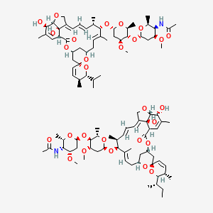 molecular formula C99H148N2O28 B7943507 （4''R）-4''-(乙酰氨基)-4''-去氧阿维菌素B1 