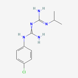 molecular formula C11H16ClN5 B7943567 (1E)-1-[amino-(4-chloroanilino)methylidene]-2-propan-2-ylguanidine 