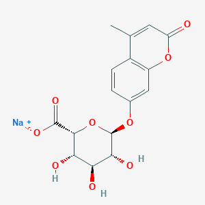 molecular formula C16H15NaO9 B7943594 4-Methylumbelliferyl a-L-idopyranosiduronic acid sodium salt 