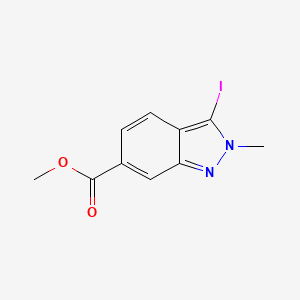 molecular formula C10H9IN2O2 B7943610 Methyl 3-iodo-2-methyl-2H-indazole-6-carboxylate 