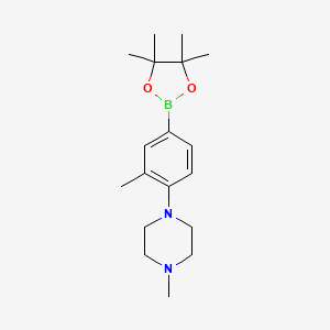 molecular formula C18H29BN2O2 B7943625 1-Methyl-4-(2-methyl-4-(4,4,5,5-tetramethyl-1,3,2-dioxaborolan-2-yl)phenyl)piperazine 