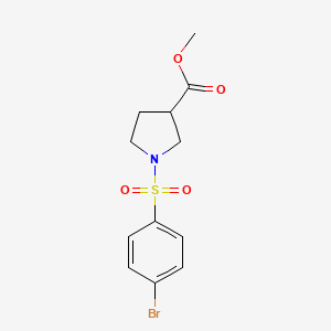 molecular formula C12H14BrNO4S B7943639 Methyl 1-((4-bromophenyl)sulfonyl)pyrrolidine-3-carboxylate 