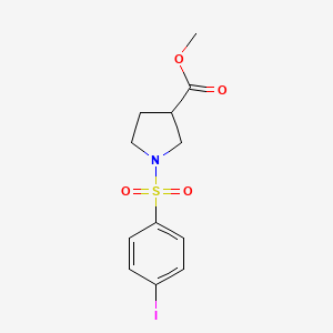 molecular formula C12H14INO4S B7943642 Methyl 1-((4-iodophenyl)sulfonyl)pyrrolidine-3-carboxylate 