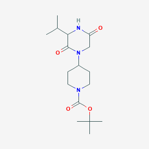 molecular formula C17H29N3O4 B7943707 Tert-butyl 4-(2,5-dioxo-3-propan-2-ylpiperazin-1-yl)piperidine-1-carboxylate 