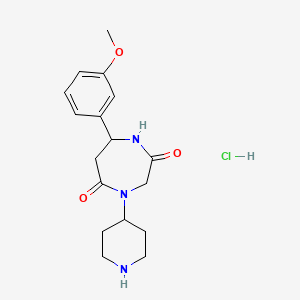 molecular formula C17H24ClN3O3 B7943715 7-(3-Methoxyphenyl)-4-piperidin-4-yl-1,4-diazepane-2,5-dione;hydrochloride 