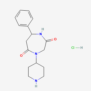 7-Phenyl-4-piperidin-4-yl-1,4-diazepane-2,5-dione;hydrochloride