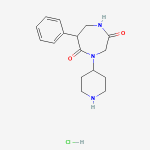 molecular formula C16H22ClN3O2 B7943721 6-Phenyl-4-piperidin-4-yl-1,4-diazepane-2,5-dione;hydrochloride 