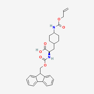 molecular formula C28H32N2O6 B7943736 (2R)-2-(9H-fluoren-9-ylmethoxycarbonylamino)-3-[4-(prop-2-enoxycarbonylamino)cyclohexyl]propanoic acid 