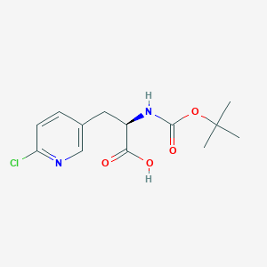 molecular formula C13H17ClN2O4 B7943746 (2R)-3-(6-chloropyridin-3-yl)-2-[(2-methylpropan-2-yl)oxycarbonylamino]propanoic acid 