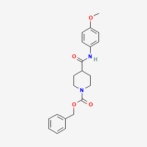 molecular formula C21H24N2O4 B7943773 Benzyl 4-[(4-methoxyphenyl)carbamoyl]piperidine-1-carboxylate 