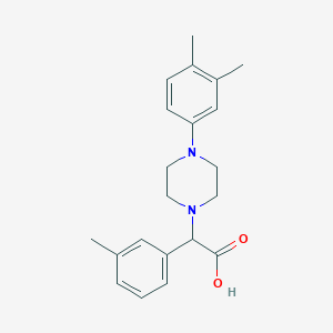 molecular formula C21H26N2O2 B7943778 2-[4-(3,4-Dimethylphenyl)piperazin-1-yl]-2-(3-methylphenyl)acetic acid 