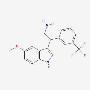molecular formula C18H17F3N2O B7943794 2-(5-methoxy-1H-indol-3-yl)-2-[3-(trifluoromethyl)phenyl]ethanamine 
