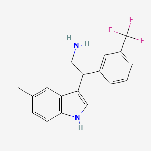 molecular formula C18H17F3N2 B7943805 2-(5-methyl-1H-indol-3-yl)-2-[3-(trifluoromethyl)phenyl]ethanamine 