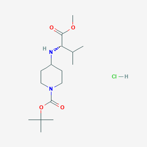molecular formula C16H31ClN2O4 B7943853 tert-butyl 4-[[(2S)-1-methoxy-3-methyl-1-oxobutan-2-yl]amino]piperidine-1-carboxylate;hydrochloride 