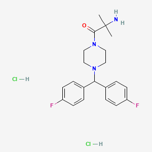 molecular formula C21H27Cl2F2N3O B7943886 2-Amino-1-[4-[bis(4-fluorophenyl)methyl]piperazin-1-yl]-2-methylpropan-1-one;dihydrochloride 