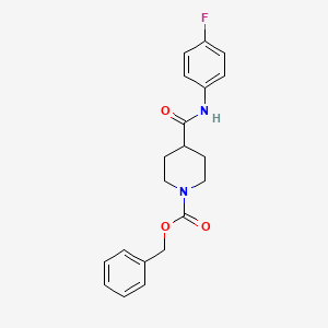 molecular formula C20H21FN2O3 B7943894 Benzyl 4-[(4-fluorophenyl)carbamoyl]piperidine-1-carboxylate 