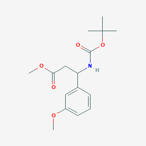 molecular formula C16H23NO5 B7943925 Methyl 3-(3-methoxyphenyl)-3-[(2-methylpropan-2-yl)oxycarbonylamino]propanoate 