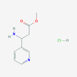 molecular formula C9H13ClN2O2 B7943937 Methyl 3-amino-3-(pyridin-3-YL)propanoate hydrochloride 