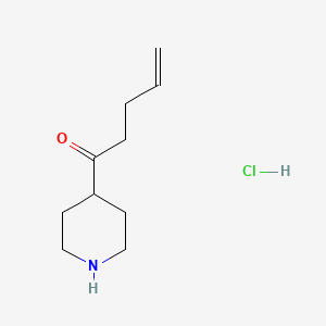 molecular formula C10H18ClNO B7943962 1-Piperidin-4-ylpent-4-en-1-one;hydrochloride 