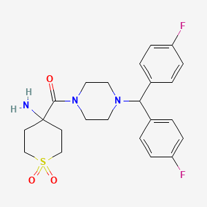 molecular formula C23H27F2N3O3S B7943986 (4-Amino-1,1-dioxothian-4-yl)-[4-[bis(4-fluorophenyl)methyl]piperazin-1-yl]methanone 