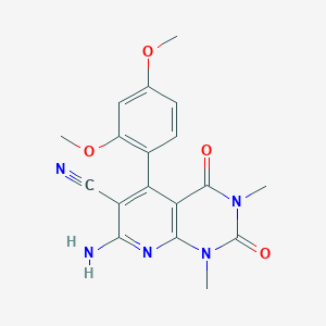 molecular formula C18H17N5O4 B7944009 7-Amino-5-(2,4-dimethoxyphenyl)-1,2,3,4-tetrahydro-1,3-dimethyl-2,4-dioxopyrido[2,3-d]pyrimidine-6-carbonitrile CAS No. 443729-97-3