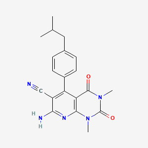 molecular formula C20H21N5O2 B7944026 7-Amino-1,3-dimethyl-5-[4-(2-methylpropyl)phenyl]-2,4-dioxopyrido[2,3-d]pyrimidine-6-carbonitrile 
