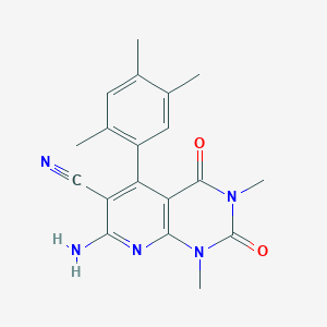 molecular formula C19H19N5O2 B7944031 7-Amino-1,3-dimethyl-2,4-dioxo-5-(2,4,5-trimethylphenyl)pyrido[2,3-d]pyrimidine-6-carbonitrile 