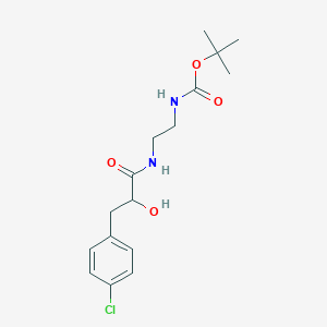 molecular formula C16H23ClN2O4 B7944051 tert-butyl N-[2-[[3-(4-chlorophenyl)-2-hydroxypropanoyl]amino]ethyl]carbamate 