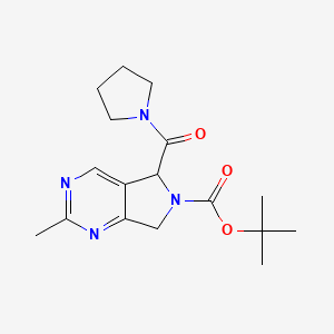molecular formula C17H24N4O3 B7944058 Tert-butyl 2-methyl-5-(pyrrolidine-1-carbonyl)-5,7-dihydropyrrolo[3,4-d]pyrimidine-6-carboxylate 