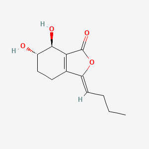 molecular formula C12H16O4 B7944123 1(3H)-Isobenzofuranone, 3-butylidene-4,5,6,7-tetrahydro-6,7-dihydroxy-, (3Z,6R,7R)-rel- CAS No. 88551-87-5