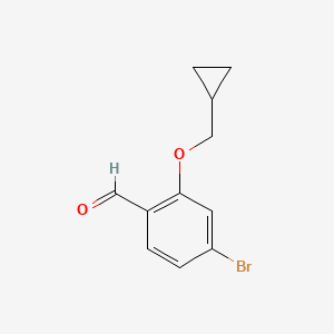 molecular formula C11H11BrO2 B7944189 4-Bromo-2-(cyclopropylmethoxy)benzaldehyde 