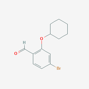 molecular formula C13H15BrO2 B7944197 4-Bromo-2-(cyclohexyloxy)benzaldehyde 