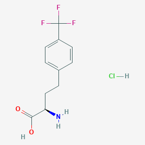 molecular formula C11H13ClF3NO2 B7944210 (2R)-2-amino-4-[4-(trifluoromethyl)phenyl]butanoic acid;hydrochloride 