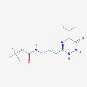 molecular formula C14H26N4O3 B7944223 tert-butyl N-[3-(6-oxo-5-propan-2-yl-2,5-dihydro-1H-1,2,4-triazin-3-yl)propyl]carbamate 