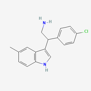 molecular formula C17H17ClN2 B7944247 2-(4-chlorophenyl)-2-(5-methyl-1H-indol-3-yl)ethanamine 