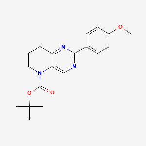 molecular formula C19H23N3O3 B7944249 tert-butyl 2-(4-methoxyphenyl)-7,8-dihydro-6H-pyrido[3,2-d]pyrimidine-5-carboxylate 