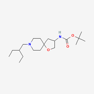 molecular formula C19H36N2O3 B7944271 Tert-butyl 8-(2-ethylbutyl)-1-oxa-8-azaspiro[4.5]dec-3-ylcarbamate 