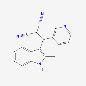 molecular formula C18H14N4 B7944478 2-[(2-methyl-1H-indol-3-yl)-pyridin-3-ylmethyl]propanedinitrile 