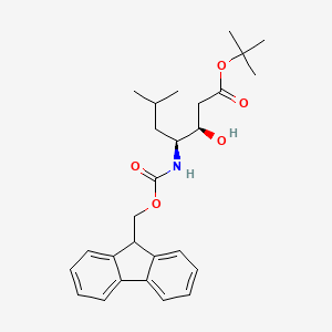 molecular formula C27H35NO5 B7944481 (3R,4S)-4-(9H-Fluoren-9-ylmethoxycarbonylamino)-3-hydroxy-6-methylheptanoic acid tert-butyl ester 