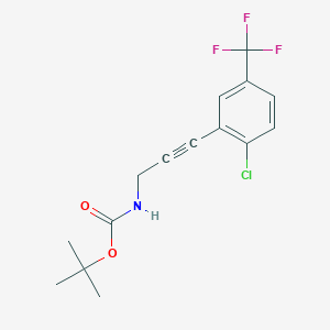 molecular formula C15H15ClF3NO2 B7944491 tert-butyl N-[3-[2-chloro-5-(trifluoromethyl)phenyl]prop-2-ynyl]carbamate 